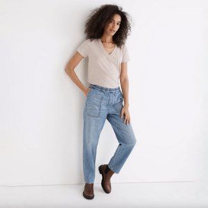 Madewell XXS Pull-On Relaxed Jeans in Beswick Wash